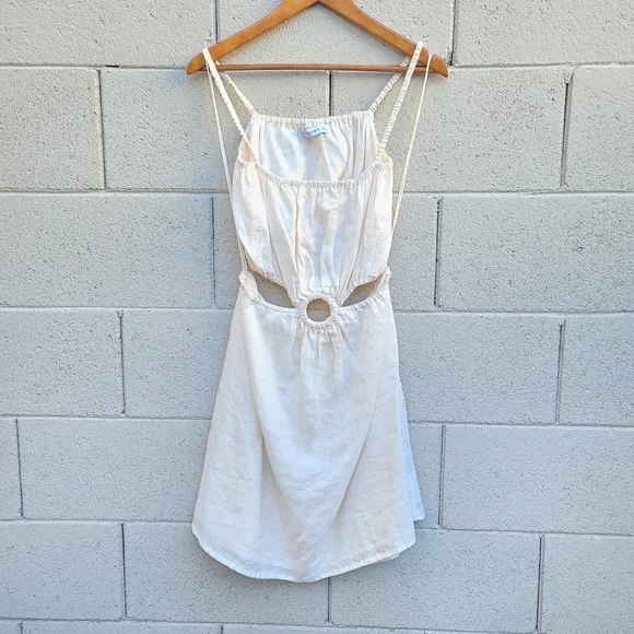 Faithfull the Brand | Zumi Cutout Mini Dress in Plain Shell Size 10 - Picture 3 of 12